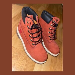 Red Suede Black Leather TIMBERLAND Boots Red Suede Black Leather TIMBERL…